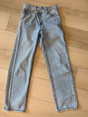 Princess Polly Light Blue Straight Jeans